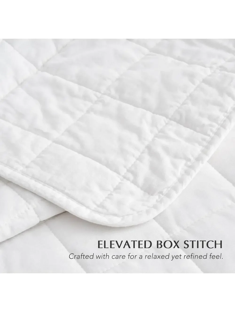 NIB EVERGRACE Home 100% Cotton Box Stitch 3 Pc, Bedspread 2 Shams, Full / Queen